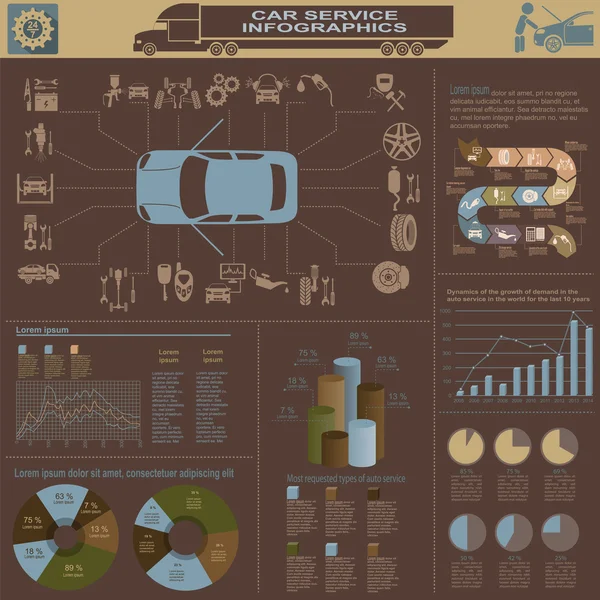 Car-service, reparatie infographics — Stockvector