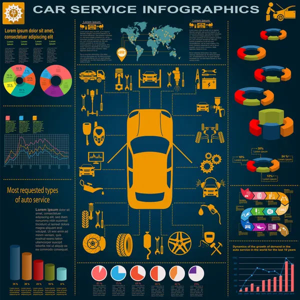 Car service, repair Infographics — Stock Vector