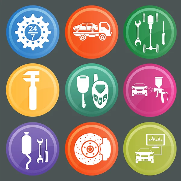 Set di icone di servizio auto — Vettoriale Stock
