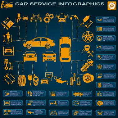 Car service, repair Infographics clipart