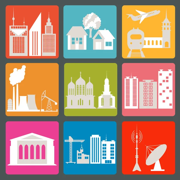 Set of icons infrastructure city — Stock Vector