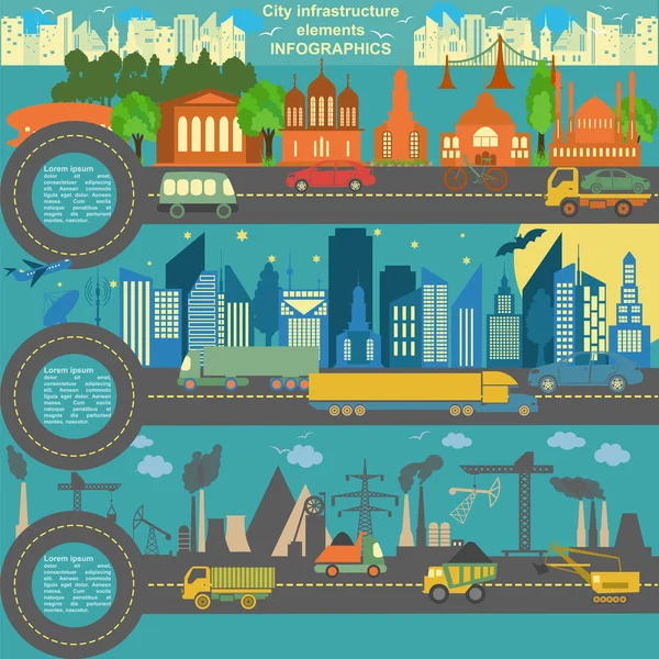 Conjunto de elementos da cidade moderna para a criação de seus próprios mapas da ci —  Vetores de Stock