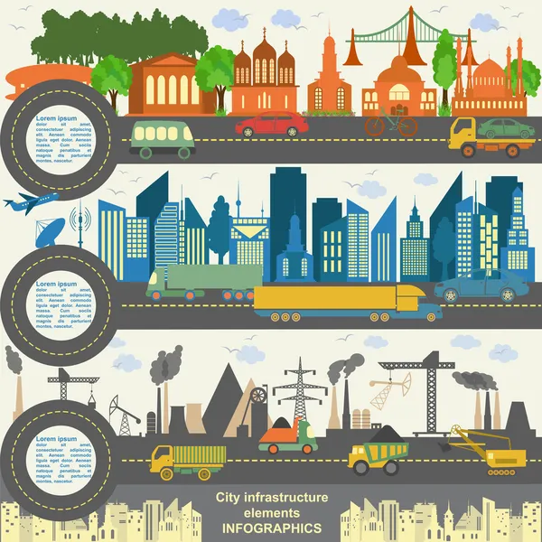 Conjunto de elementos da cidade moderna para a criação de seus próprios mapas da ci — Vetor de Stock