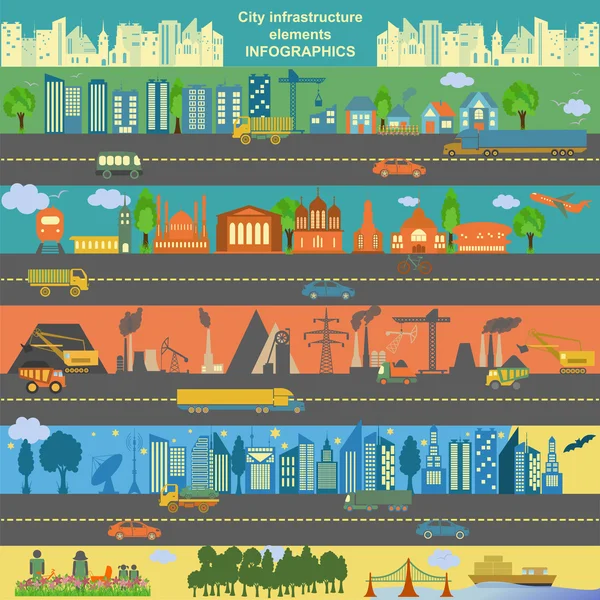 Conjunto de elementos da cidade moderna para a criação de seus próprios mapas da ci — Vetor de Stock