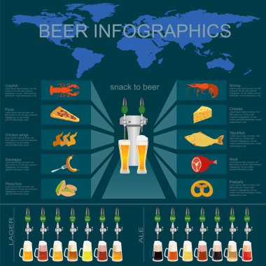 bira infographics snack, içinde kendi oluşturmak için öğeleri ayarlama