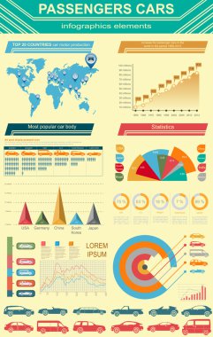 binek otomobil, ulaşım infographics
