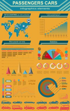 binek otomobil, ulaşım infographics