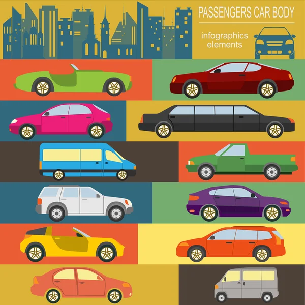 Személygépkocsi, szállítás infographics — Stock Vector