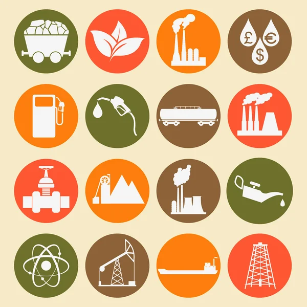 Set 16 fuel and energy icons — Stock Vector