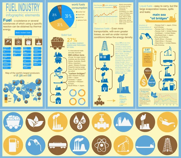 Palivo průmyslu infographic, sadu prvků pro vytvoření vlastního v — Stockový vektor