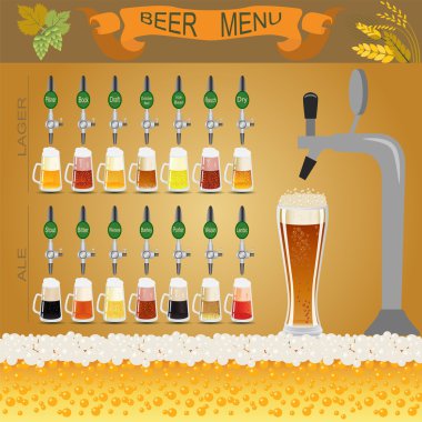 Beer menu set, creating your own infographics clipart