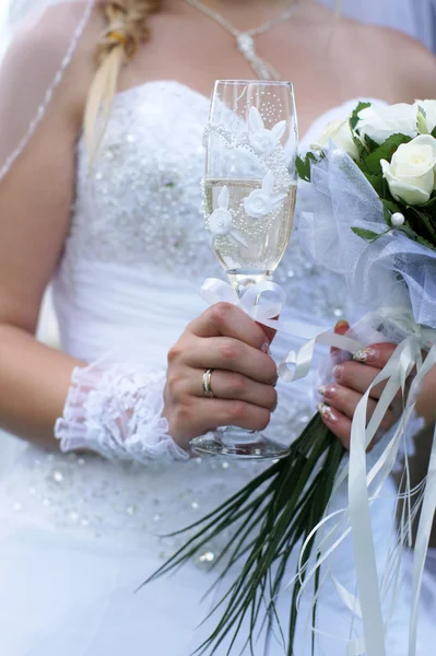 Matrimonio bicchiere di champagne — Foto Stock