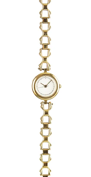 Female vintage wrist watch isolated on white background