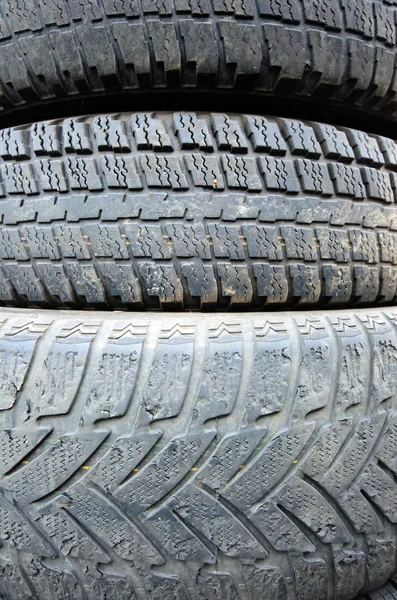 Old used car tires — Stock Photo, Image