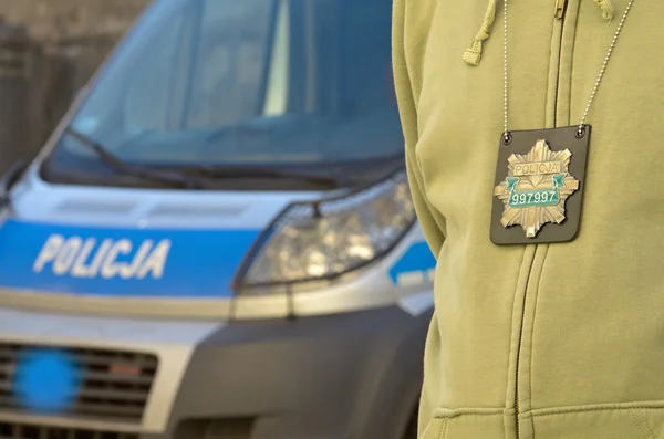 Polska policja znak — Zdjęcie stockowe