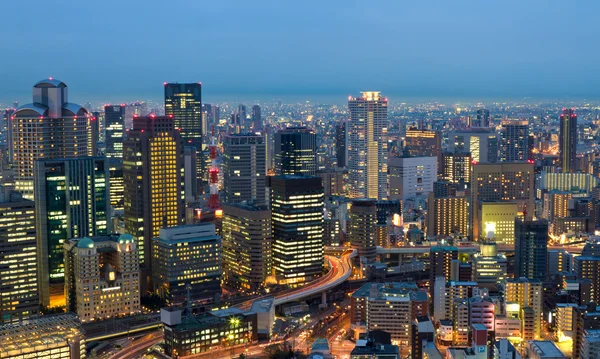 Geceleri, Osaka, Japonya — Stok fotoğraf