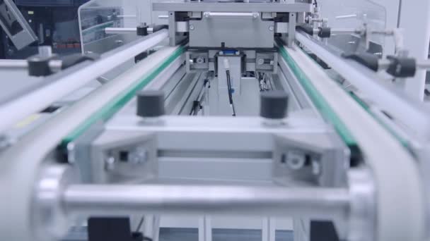 Conveyor line. Factory Line, Close up. Machines Work. Automatic plant. Modern plant. — Stock video