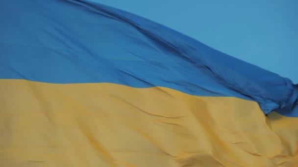 Ucraina Bandiera Sventola Nel Vento Paese Della Libertà — Video Stock
