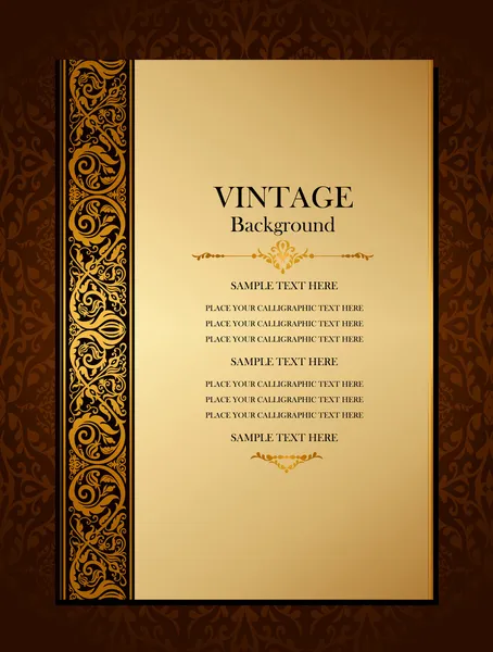 Fondo vintage, antico, ornamento in oro vittoriano, barocco — Foto Stock