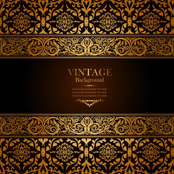 Fondo vintage, antico, ornamento in oro vittoriano, barocco — Foto Stock