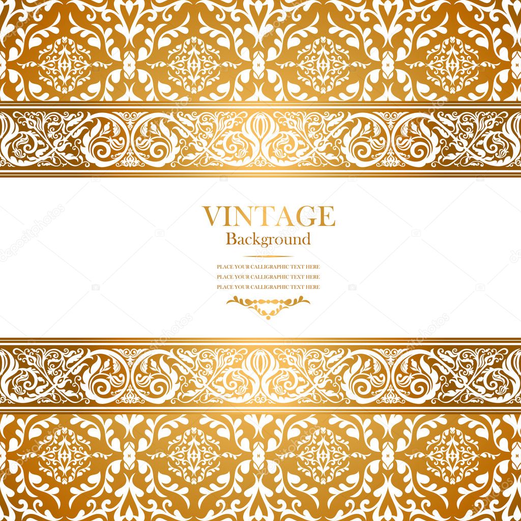 Vintage royal background, antique, victorian gold ornament