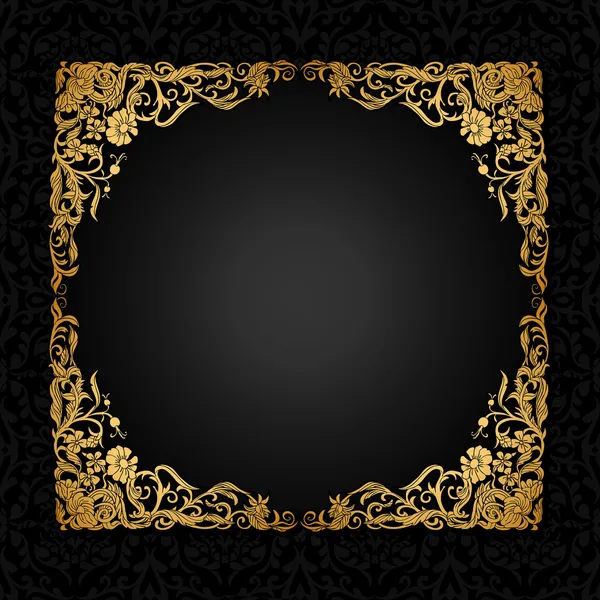 Vintage background with antique, luxury, black and gold ornament — Stock Illustration Vintage background with antique, luxury, black and gold ornament Stock Vector