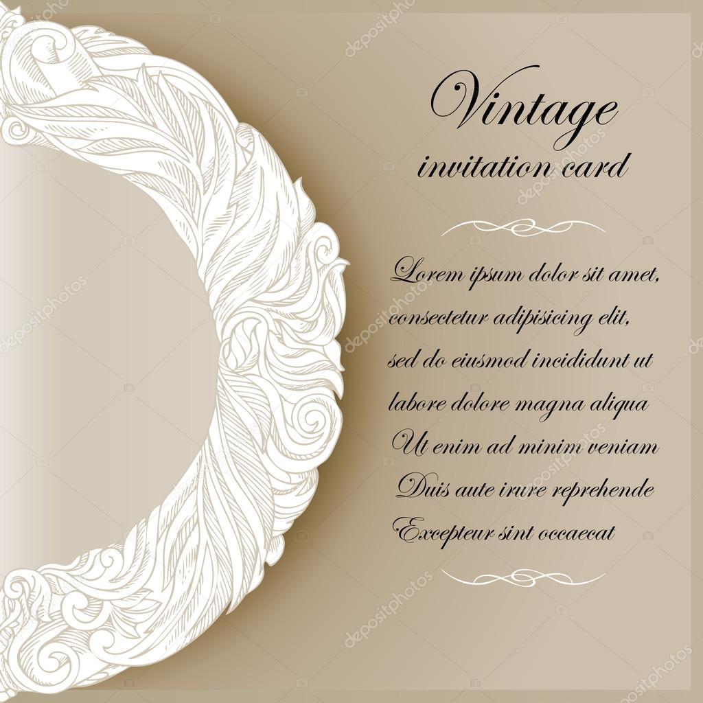 Vintage background, antique greeting, invitation card with ornat