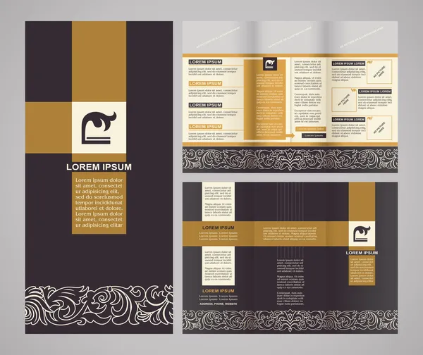Дизайн брошюры винтажного стиля с современными элементами — стоковый вектор