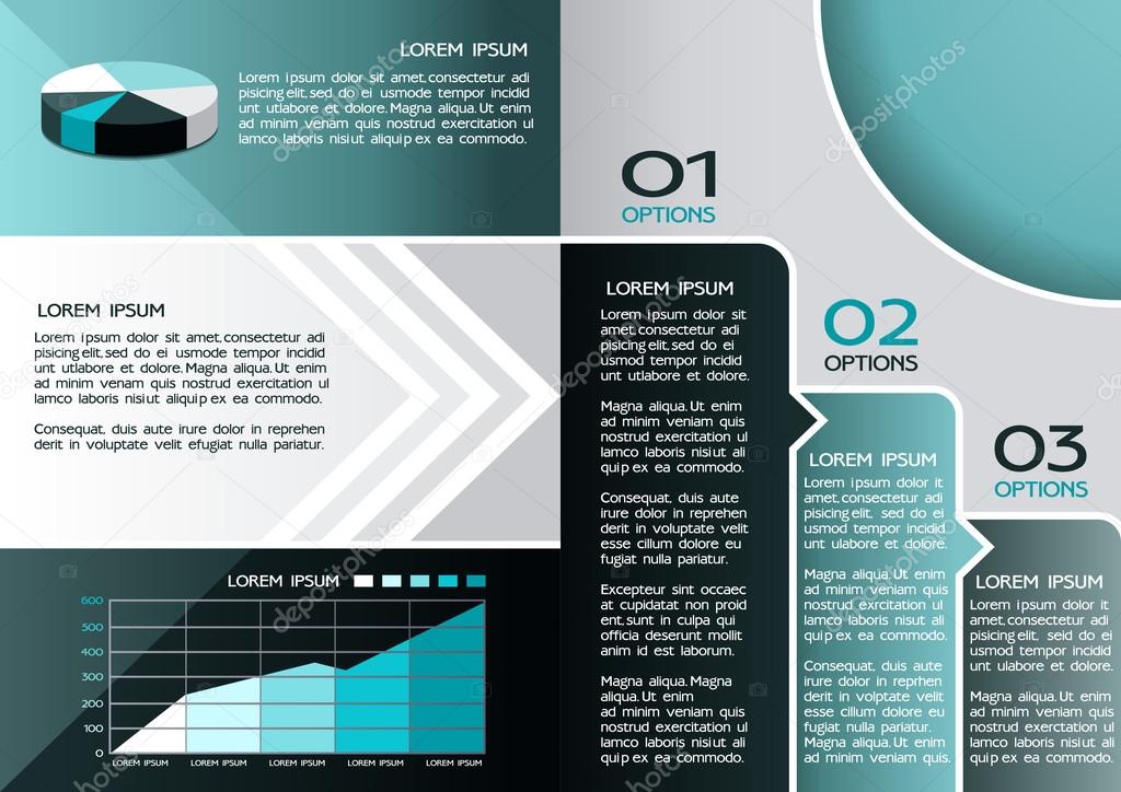 Modern Design Brochure template, can be used to infographics , graphic concept, creative website layout, blue color