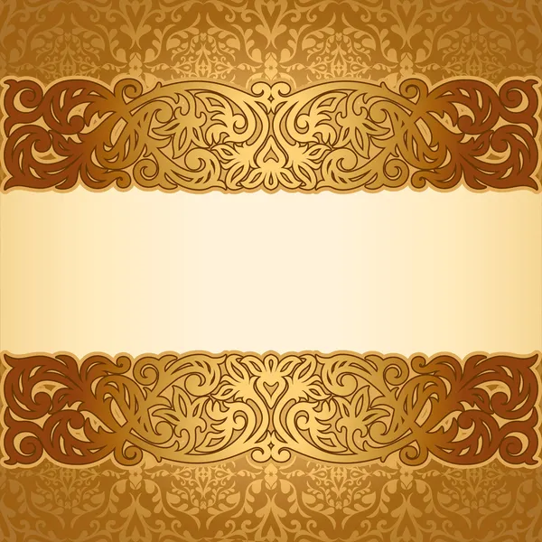 Vintage background, antique, victorian golden ornament, baroque frame — Stock Vector