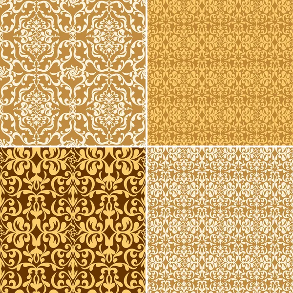 Vintage backgrounds, classic ornament, beautiful seamless patterns — Stock Vector