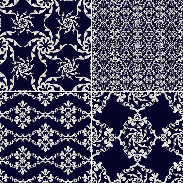 Vintage backgrounds, classic ornament, beautiful seamless patterns — Stock Vector