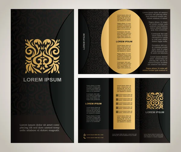 Дизайн брошур у вінтажному стилі з сучасними елементами мистецтва — стоковий вектор