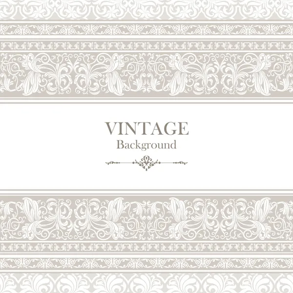 Fond vintage, élégance antique, victorienne, ornement floral, cadre baroque — Image vectorielle