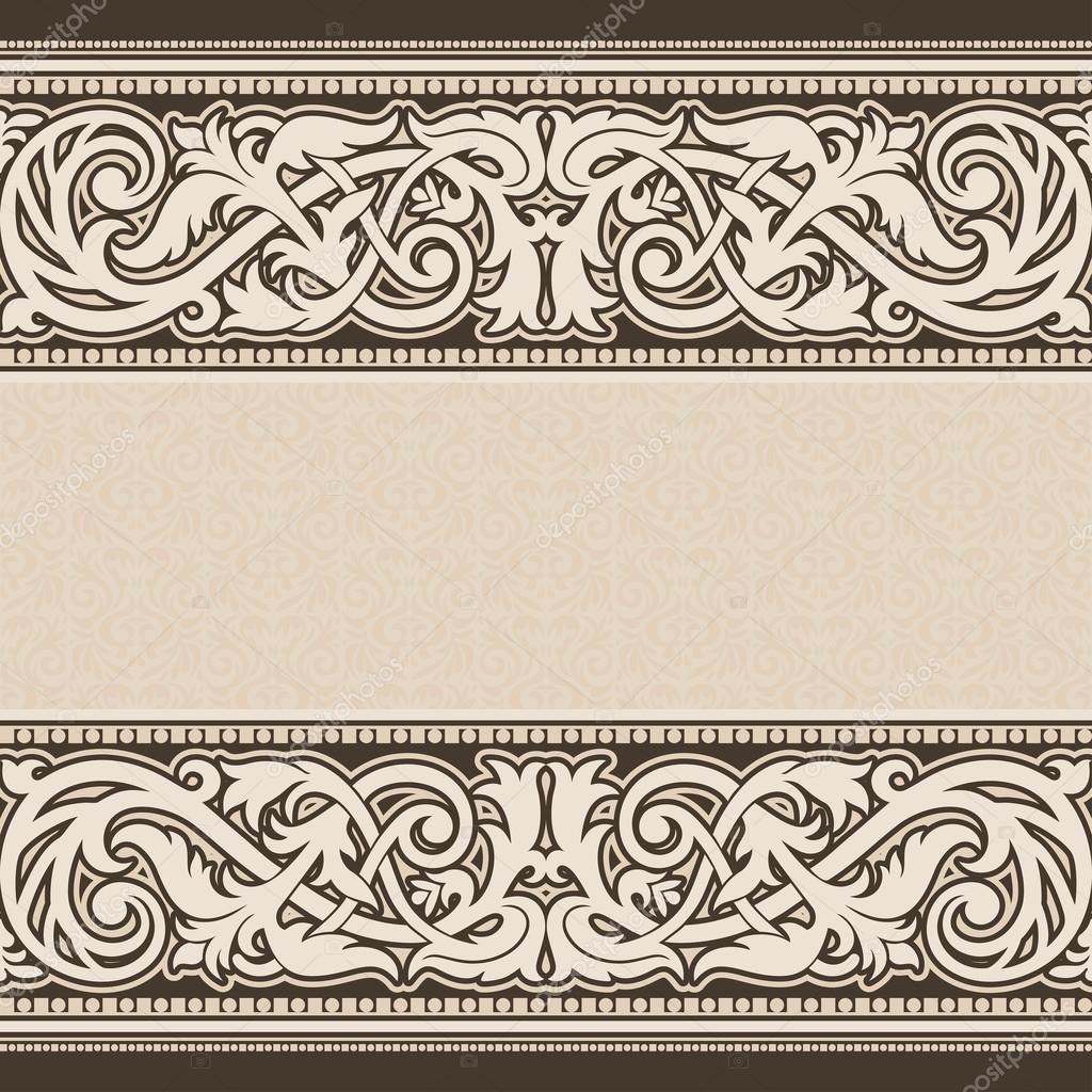 Fond vintage, antique, ornement victorien, cadre baroque — Image