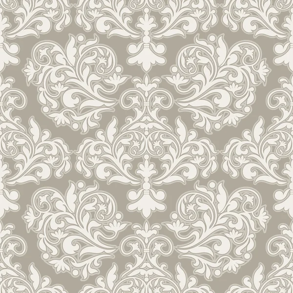 Damask beautiful background with rich, old style, luxury ornamentation, beige fashioned seamless pattern — Stock Vector