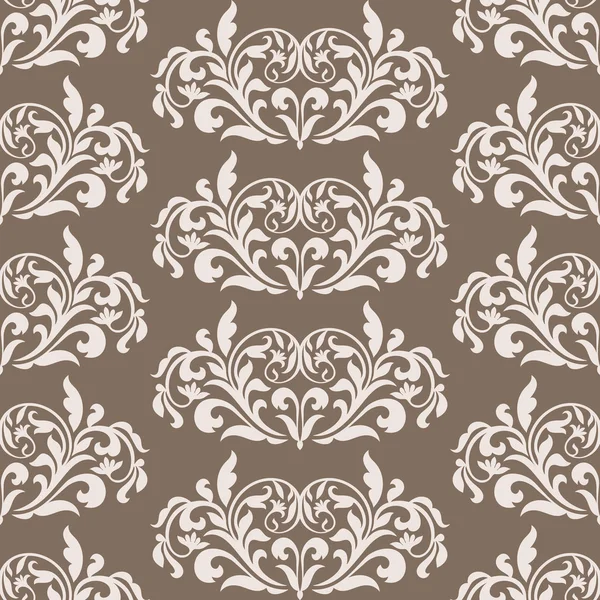 Damask beautiful background with rich, old style, luxury ornamentation, brown fashioned seamless pattern — Stock Vector