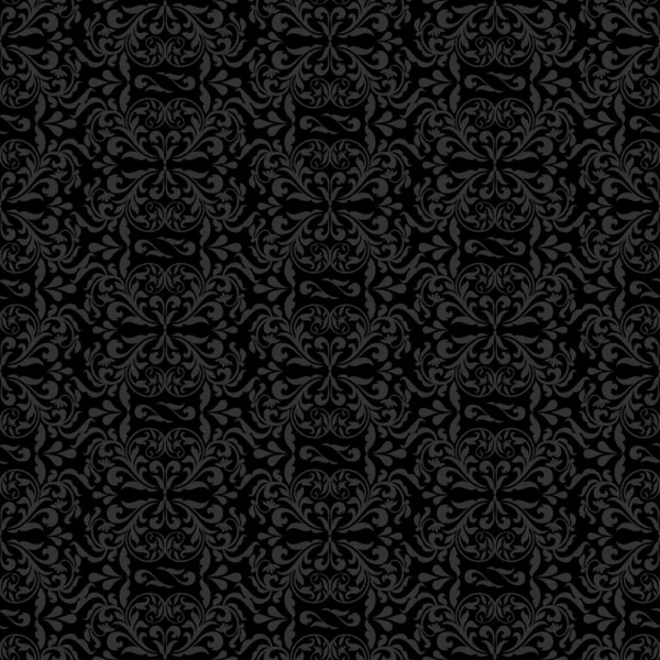 Damasco hermoso fondo con rico, estilo antiguo, ornamentación de lujo, patrón sin costuras de moda negro — Vector de stock