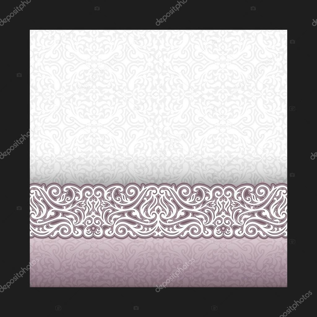 Vintage background, wedding invitation card, royal greeting with lace and  floral ornament, beautiful, elegant, luxury postcard Stock Vector Image by  ©meginn #46685963
