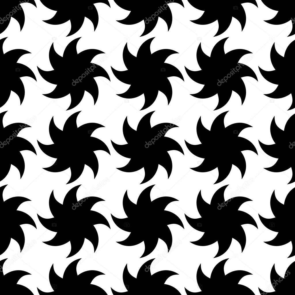 Abstract background, retro black and white stars ornament, geometric seamless patterns