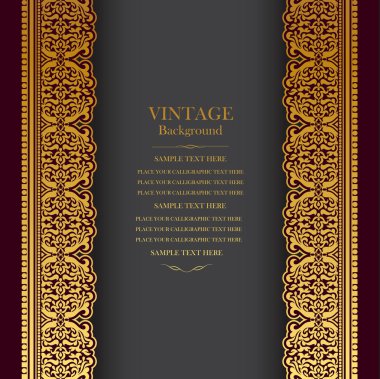 antika arka plan tasarımı, zarif kitap kapağı, Victoria tarzı davetiye