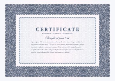 Vintage sertifika ile yatay lüks, dekoratif çerçeve, kupon, diploma, fiş, başarıları için ödül şablon