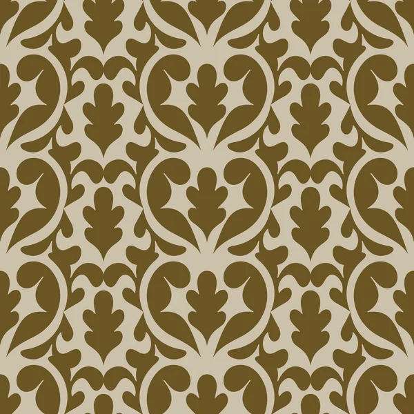 Damask beautiful backgrounds, fashioned seamless patterns, beige vector wallpaper — Stock Vector