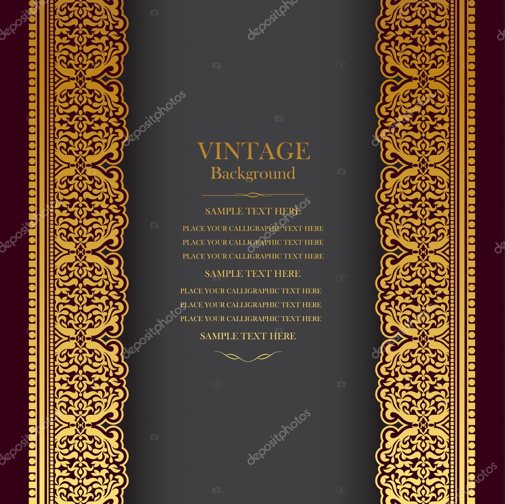 Design de fundo vintage, capa de livro elegante, cartão de convite