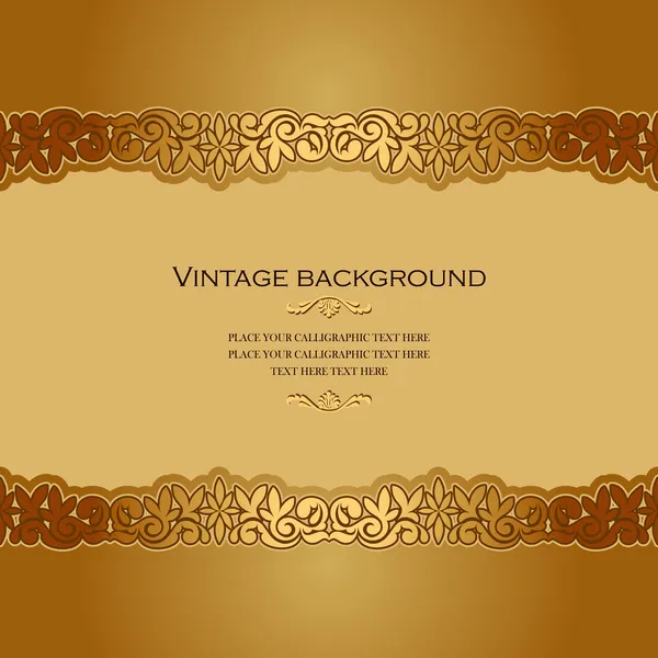 Vintage background, antique, victorian golden ornament, baroque frame — 图库矢量图片