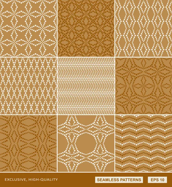 Geometric abstract backgrounds and beige wrapping papers set — Stock Vector