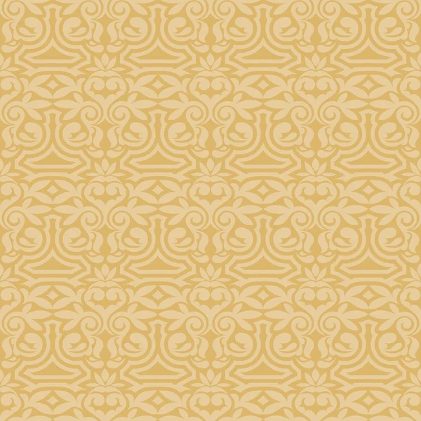 Damask mooie achtergrond met rijke, luxe versieringen, crème, goud ouderwetse naadloze patroon — Stockvector