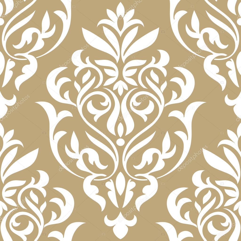 Damask beautiful background with rich, old style, luxury ornamentation, beige fashioned seamless pattern