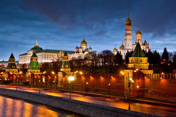 Moscow Kremlin illuminated at night Stock Photo