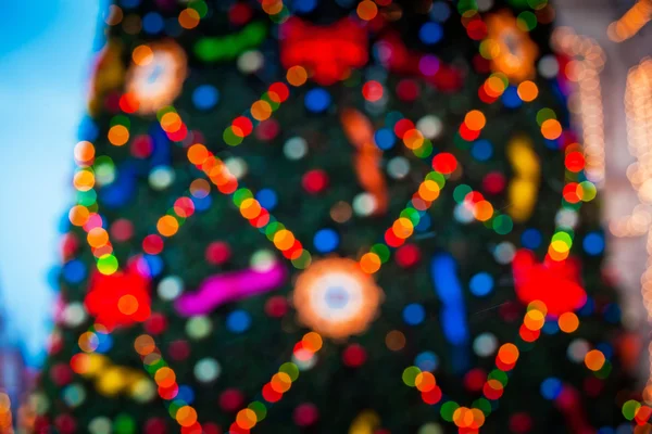 Vánoční strom s bokeh efekt — Stock fotografie